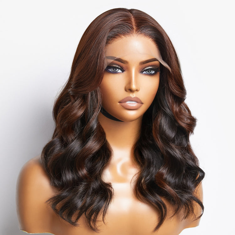 Limited Design | Peekaboo Bronze Brown Loose Body Wave Glueless 5x5 Closure HD Lace Wig