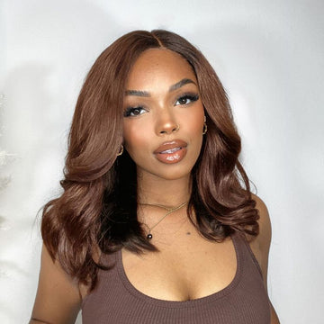 Limited Design | Brown with Black Peekaboo Loose Body Wave Glueless 5x5 Closure Lace Wig