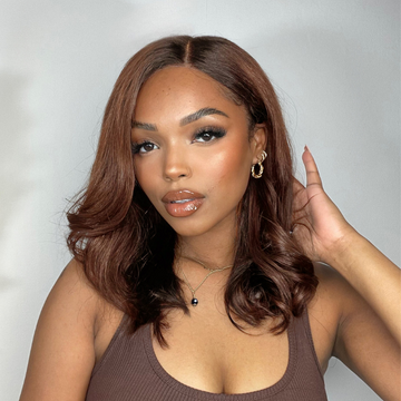 Limited Design | Brown with Black Peekaboo Loose Body Wave Glueless 5x5 Closure Lace Wig