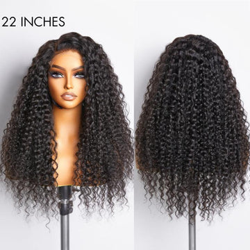 4C Edges | Kinky Edges Side Part Water Wave Glueless 5x5 Closure HD Lace Wig
