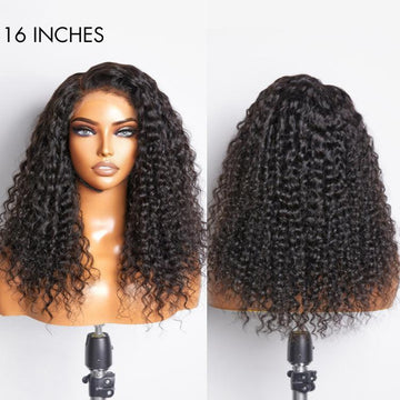 4C Edges | Kinky Edges Side Part Water Wave Glueless 5x5 Closure HD Lace Wig