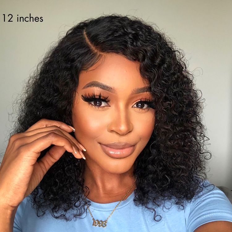 Wet and Wavy | Water Wave 4x4 Closure Lace Glueless Side Part Short Wig 100% Human Hair