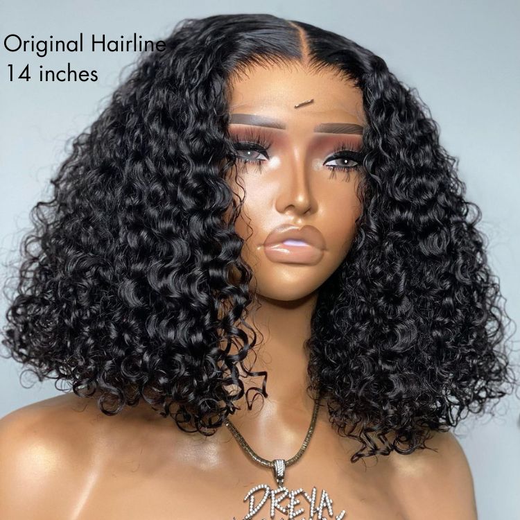 Kinky Curly Natural Black Glueless 5x5 Closure HD Lace Wig Ready To Go | Large & Small Cap Size