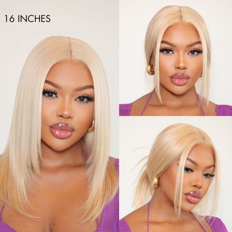 Limited Design | Blonde 613 Layered Cut Glueless 5x5 Closure Undetectable HD Lace Wig 100% Virgin Human Hair