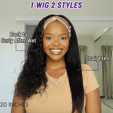 Wet And Wavy | Throw On & Go Water Wave Glueless Long Headband Wig (Get 2 Free Random Headbands)