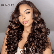 Beyon-Inspired | Blonde Brown Highlight Loose Wave 5x5 Closure Lace C Part Long Wig 100% Human Hair