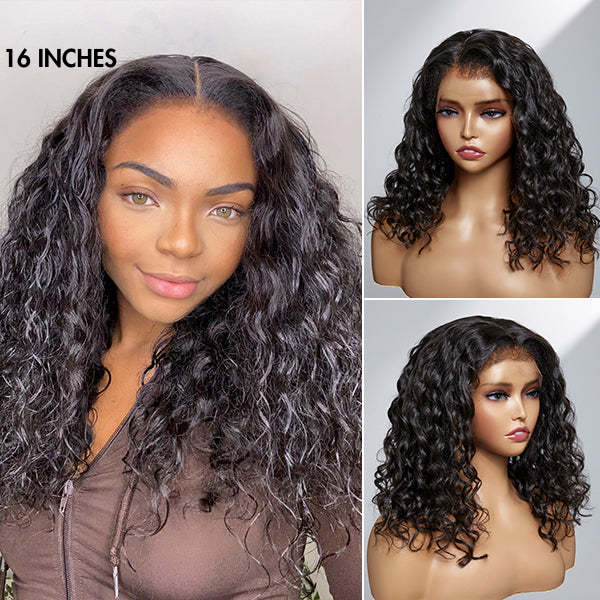 4C Edges | Water Wave Kinky Edges Glueless Free Parting 13x4 Undetectable Lace Front Wig | Afro Inspired