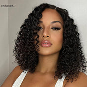 Glueless Short Deep Wave Bob 4x4 Closure Lace Wig 100% Human Hair