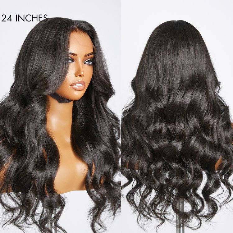 Breathable Cap Loose Body Wave Glueless 5x5 Upgraded Lace Front Mid Part Long Wig