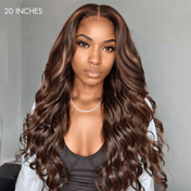 Beyon-Inspired | Blonde Brown Highlight Loose Wave 5x5 Closure Lace C Part Long Wig 100% Human Hair