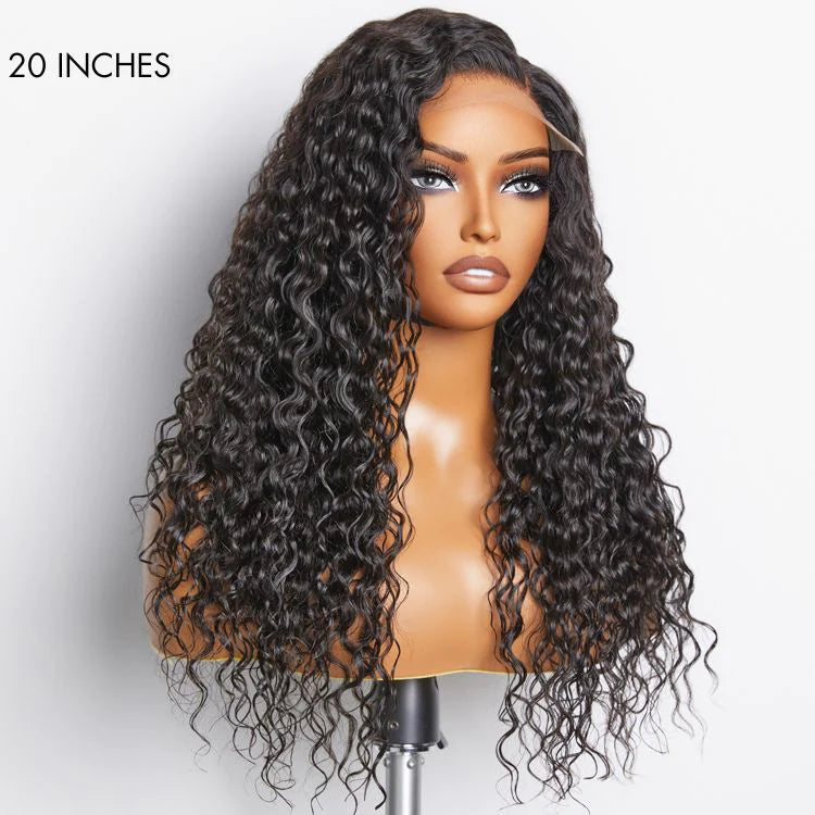 Natural Black Funmi Curly Glueless 5x5 Closure Lace Wig 100% Human Hair Beginner Friendly | Large & Small Cap Size
