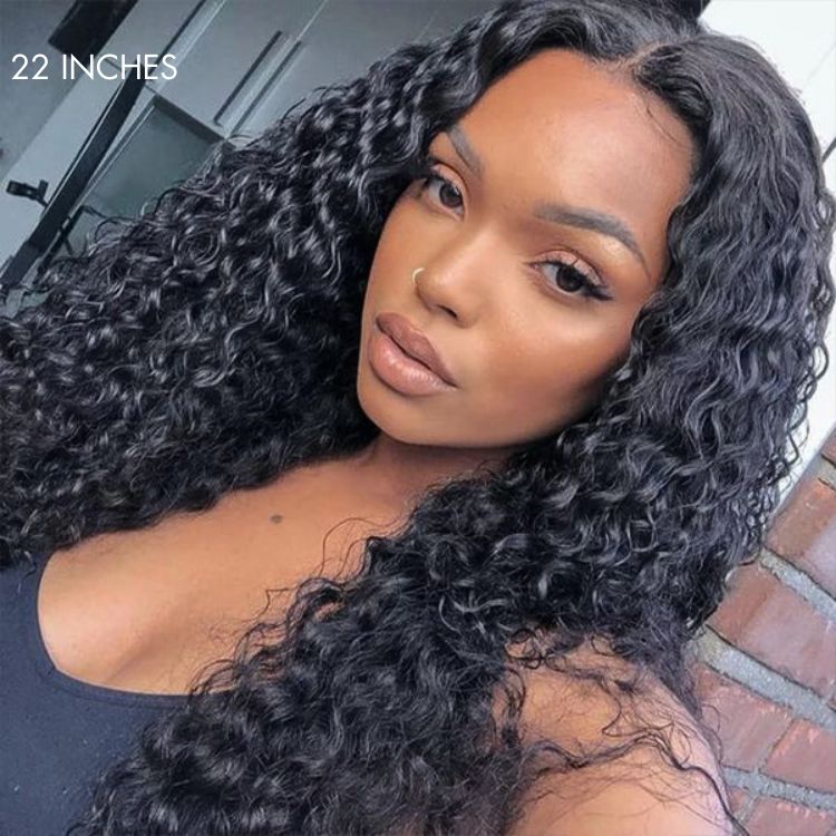Breathable Cap Water Wave Glueless 5x5 Closure HD Lace Long Curly Wig Beginner Friendly