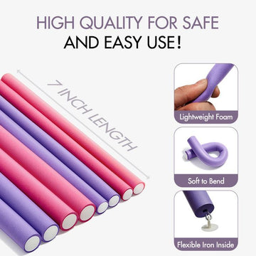 Hair Roller Flexible and Soft Foam Hair Curler Set No Heat Magic Curly Hair Styling Tool for Short, Medium, and Long Hair