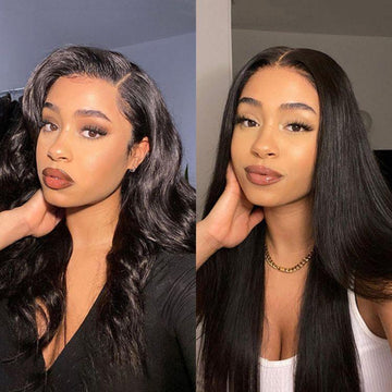 Body wave lace front wig and silky straight lace front wig