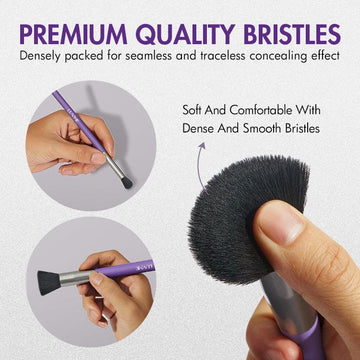 Lace Wig Knot Concealer Brush Set for a Natural Hairline, Two Sizes Cover All Needs