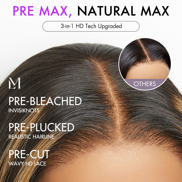 PreMax Wigs | Super Natural Hairline Blonde Mix Black Loose Wave Glueless 5x5 Closure HD Lace Wig | Large & Small Cap Size