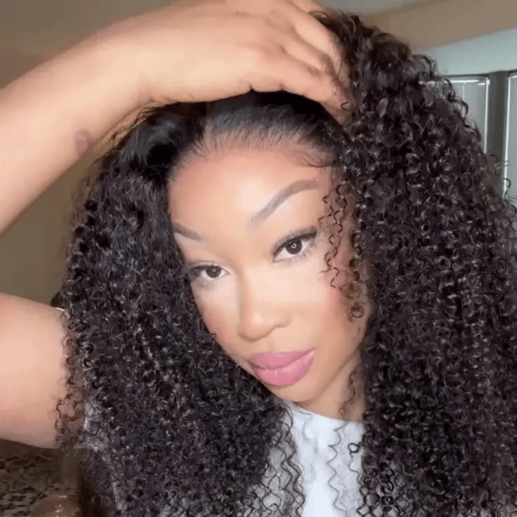 Go Natural Ease | Kinky Curly Full Hair Glueless 5x5 Closure Lace Long Curly Wig Ready to Go