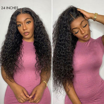 Water Wave 360 Lace Long Wig 100% Human Hair Pre-bleached & Pre-plucked & Pre-Cut Lace