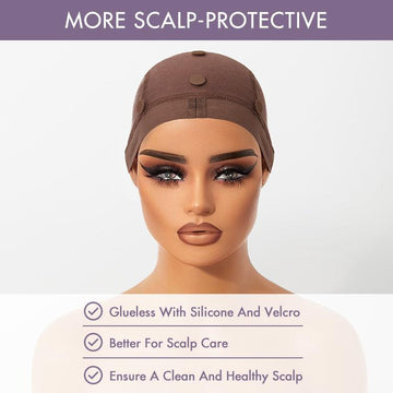 2pcs LUVME Reusable Non-Slip Wig Cap, Wig Gripper for Keeping Wigs Lace Front in Place