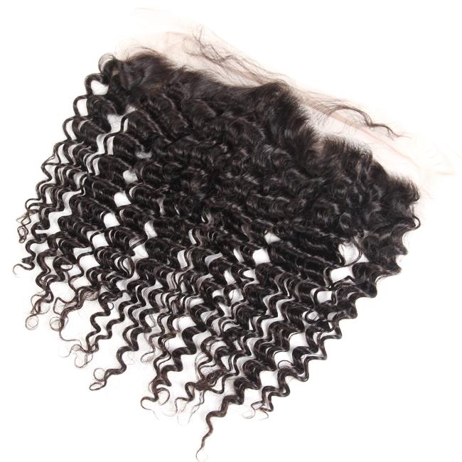 1pc Deep Wave 13x4 Lace Frontal 100% Human Hair