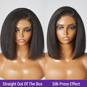 4C Edges | Ready-to-Wear Kinky Straight Bob Minimalist Lace Glueless Deep C Part Short Wig