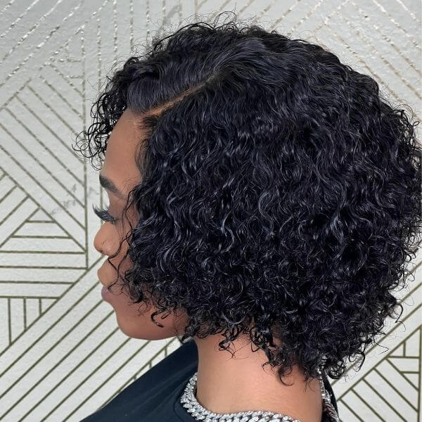 Luvmehair Short Cut Wig HD lace Undetectable Lace Wig Deep Curly Wig Pre-plucked Hairline Wig