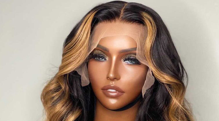 Display of beautiful frontal lace wigs