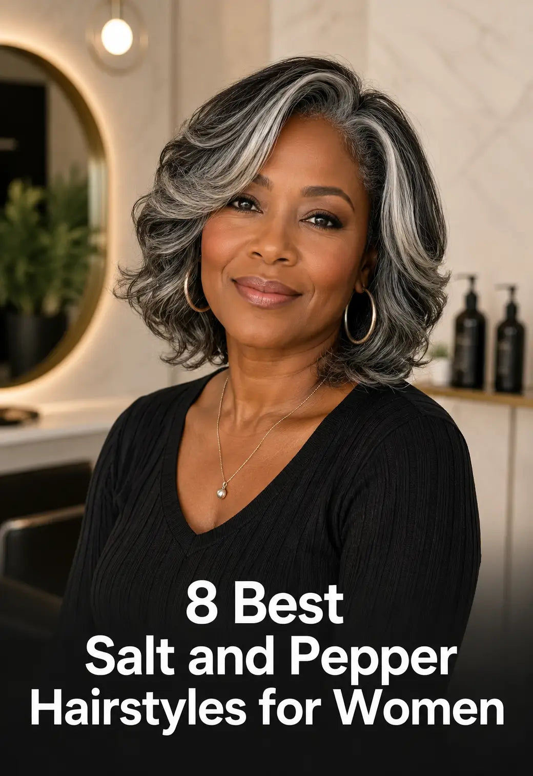 8 Chic Salt and Pepper Hairstyles for Women 