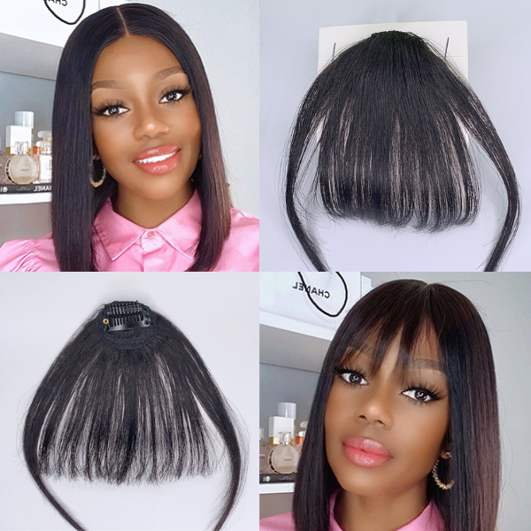 100% Real Human Hair Clip in Bangs Human Hair Extensions-01