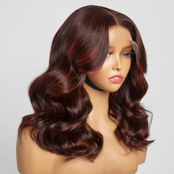 Limited Design | Copper Red Highlight Loose Wave 5x5 Closure Lace Glueless Mid Part Long Wig 100% Human Hair-01