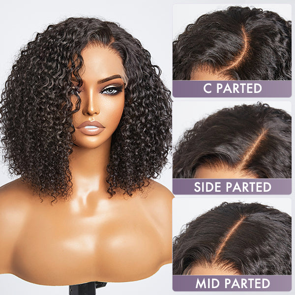 Breathable Cap Afro Curly Left C Part Glueless 5x5 Closure Lace Wig Beginner Friendly - US ONLY-07