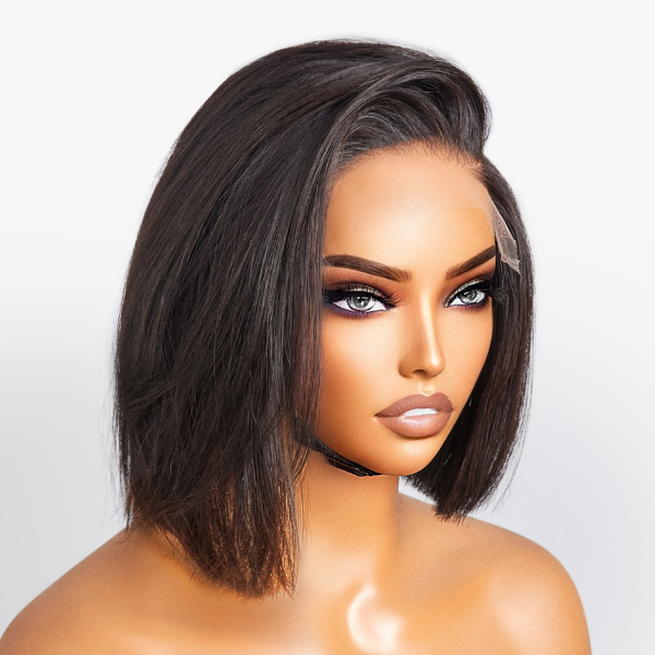 Asymmetric Bob Minimalist HD Lace Glueless C Part Short Wig 100% Human Hair - US Only-02