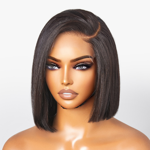 Asymmetric Bob Minimalist HD Lace Glueless C Part Short Wig 100% Human Hair - US Only-03
