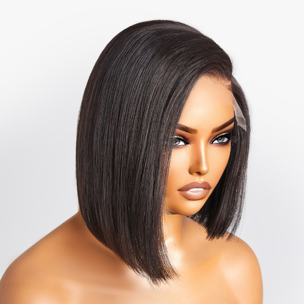 Asymmetric Bob Minimalist HD Lace Glueless C Part Short Wig 100% Human Hair - US Only-04