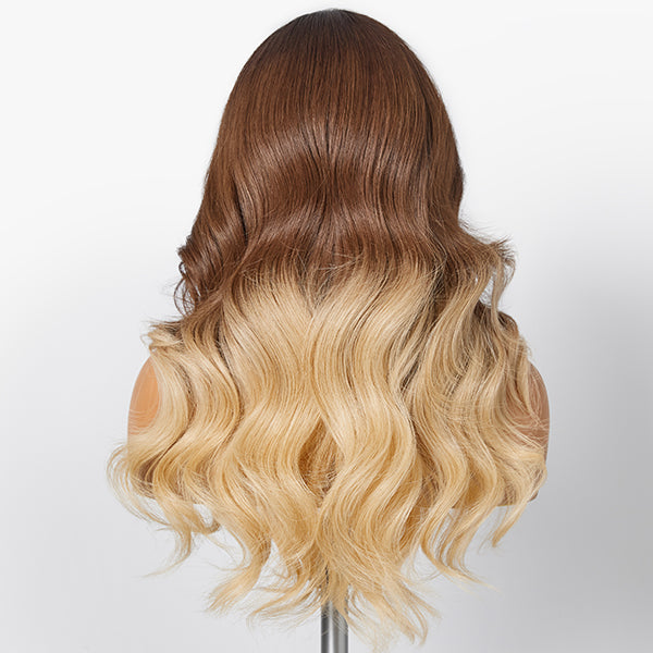 Brown Blonde Ombre Body Wave 5x5 Closure HD Lace Glueless Side Part Wig 100% Human Hair-07