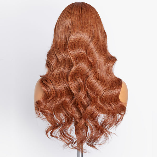 Luvme cinnamon brown 5x5 closure wig with loose wave and straight styles, HD lace, glueless design, US only