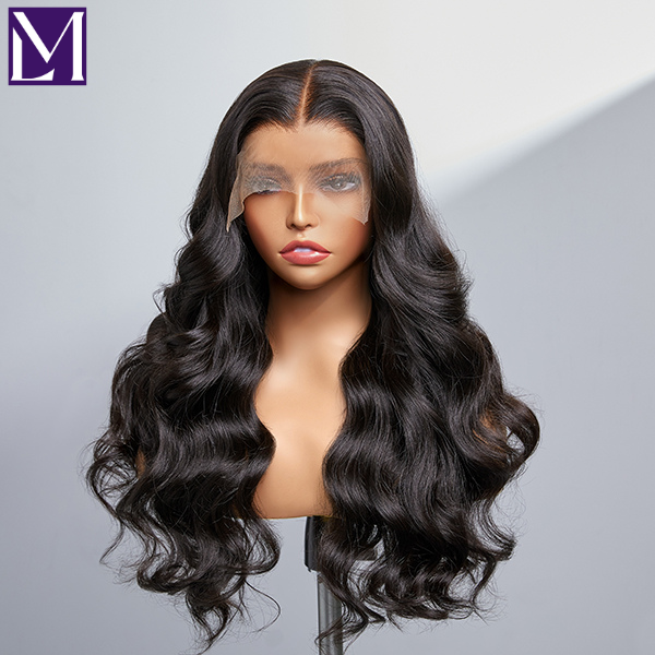 Luvme 5x5 closure lace wig with natural black body wave 200% mega density, glueless long human hair wig for women.