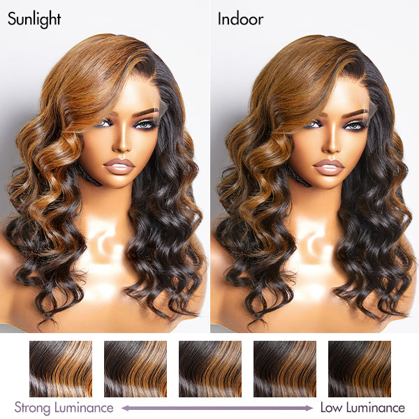Blonde Highlight Loose Wave Left C Part Glueless 5x5 Closure HD Lace Wig | Large & Small Cap Size-02