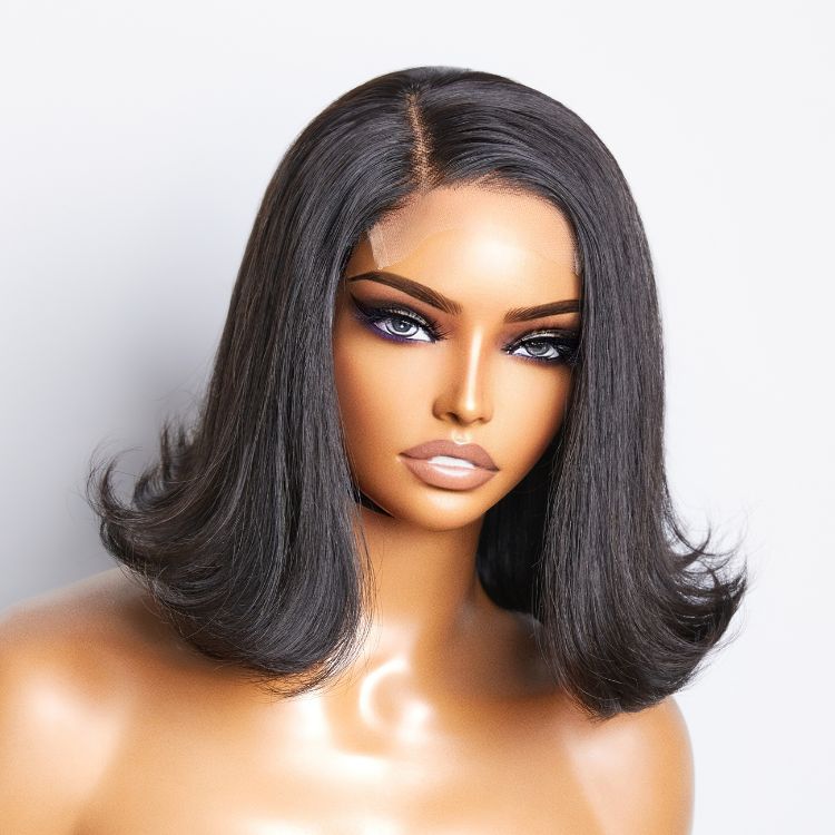 Retro & Vintage Flip Ends Silky Straight Glueless 4x4 Closure Lace Wig Ready To Go