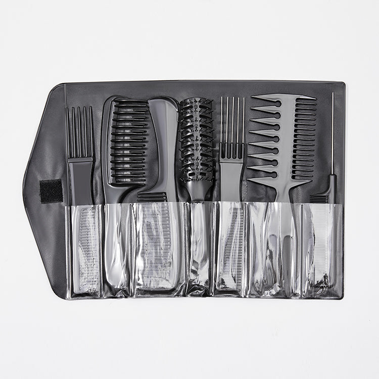 Luvme 7-piece anti-static heat-resistant hair comb set for all hair types and styles, shown with multiple combs on a white background.