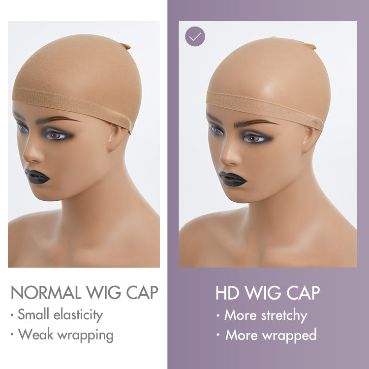 Luvme 10pcs stretchy, breathable wig caps with non-slip elastic band, designed for lace frontal wigs, in black color.