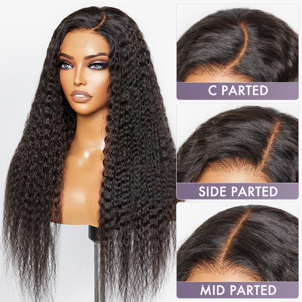 Luvme Hair Super Bohemian Curly 5x5 Closure Wig with HD lace, glueless, ready to wear, featuring natural curly texture and parting.