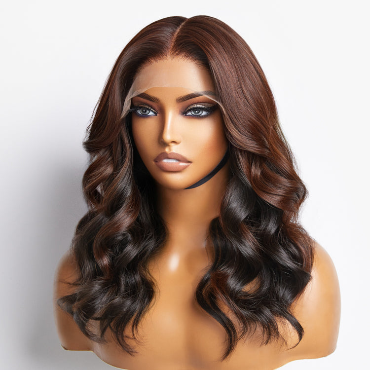 Peekaboo Bronze Brown Loose Body Wave Glueless 5x5 Closure HD Lace Wig | Large & Small Cap Size-01