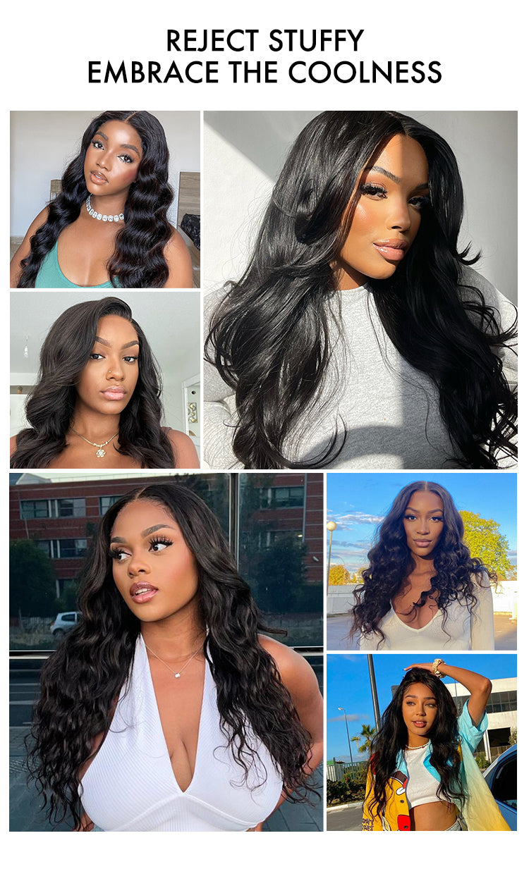 Breathable Cap Loose Body Wave Glueless 5x5 Upgraded Lace Front Mid Part Long Wig - US Only-03