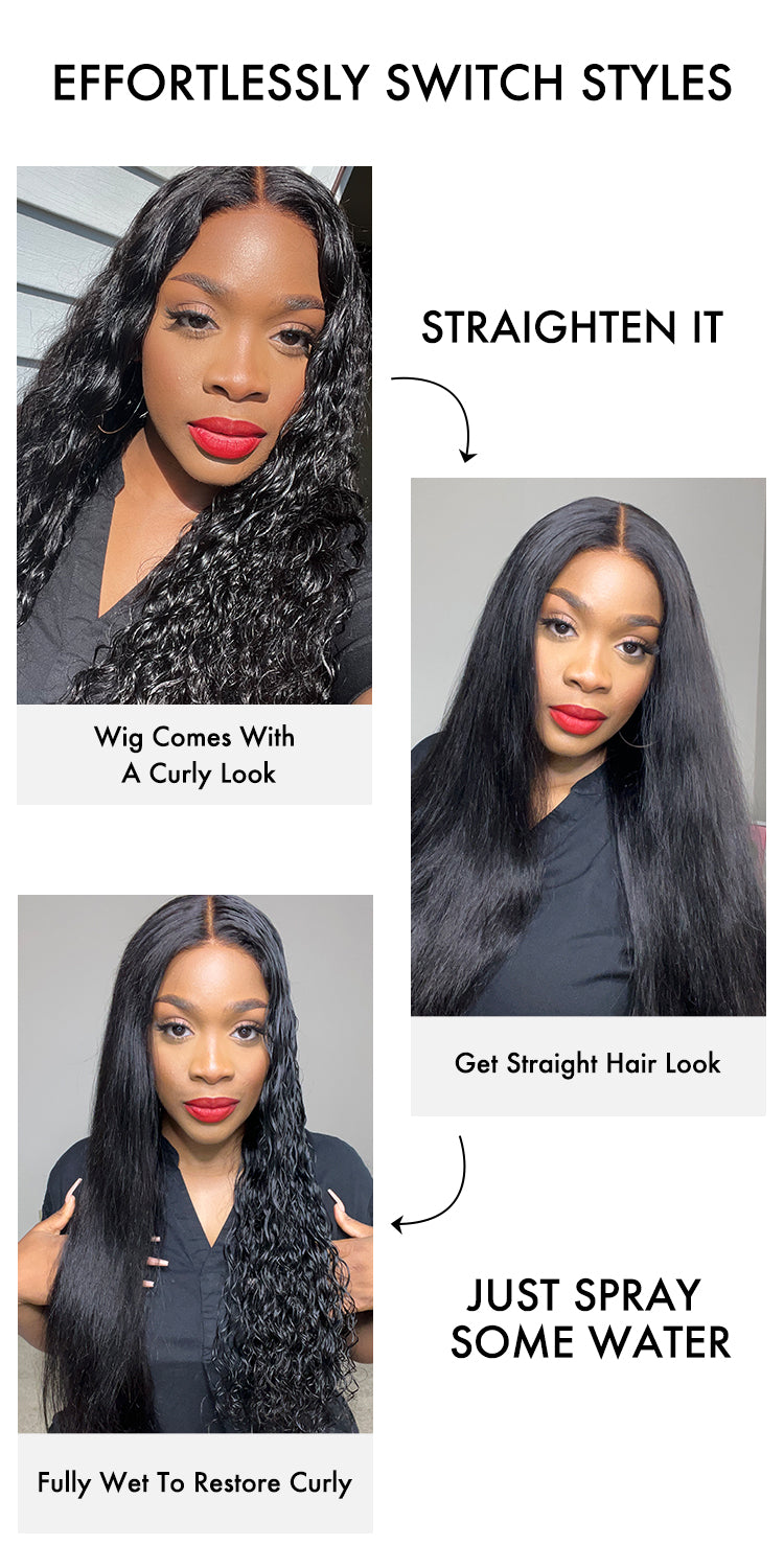 Luvme Hair 180% Density | Magical Wet And Wavy Glueless 5x5 Closure HD Lace Wig Breathable Cap-02