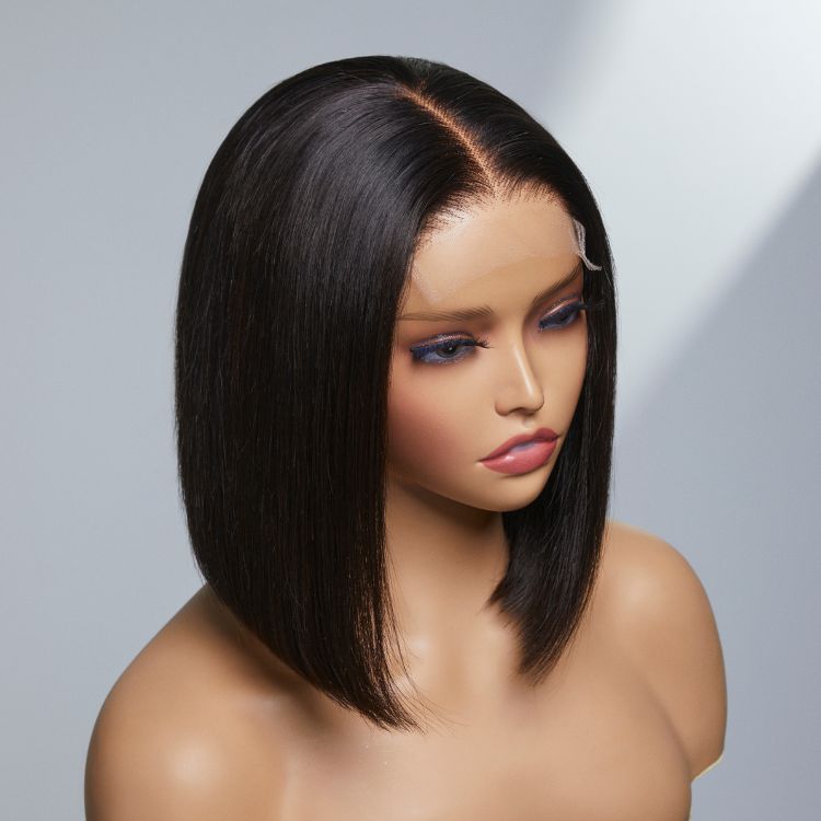 Luvme Hair Ion Perm Ultra Straight minimal lace bob wig with HD lace, ready-to-wear, natural hairline, glueless design.