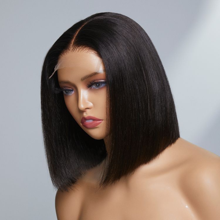 Luvme Hair Ion Perm Ultra Straight Minimalist HD Lace Bob Wig with glueless design and natural hairline, ready to wear