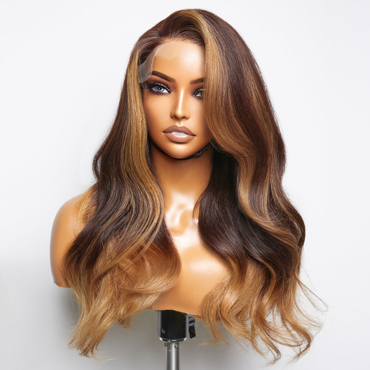 Limited Design | Blonde Ombre Highlights Loose Wave Glueless 5x5 Closure HD Lace Wig | Large & Small Cap Size-01