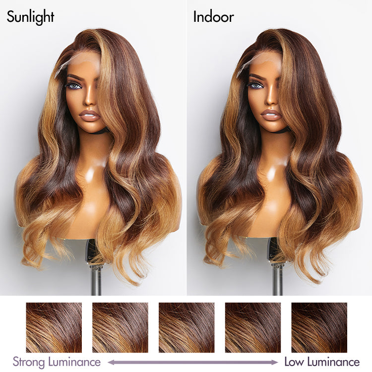 Limited Design | Blonde Ombre Highlights Loose Wave Glueless 5x5 Closure HD Lace Wig | Large & Small Cap Size-04
