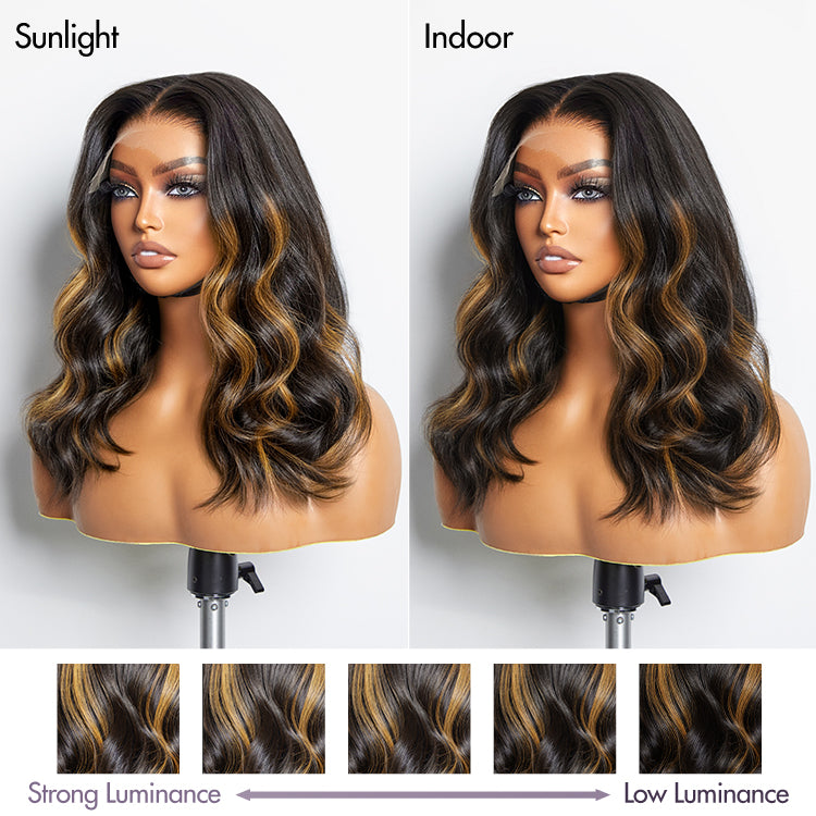 Blonde Piece Highlights Loose Wave Glueless 5x5 Closure HD Lace Wig | Large & Small Cap Size-04